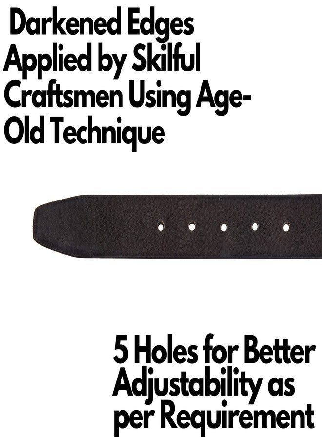 Cochoa Real Full Grain Harness Cow Leather Belt for Men 38mm Width Casual Retro look Vintage style Handmade Valentine Gift (Black, Size 46" (Waist 44")) - Image 5